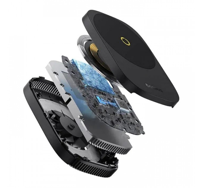 Зарядний пристрій Baseus MagPro II Series Ultra-Thin Magnetic, Cooler, Wireless Charger Cosmic Black (B10572900121-00)