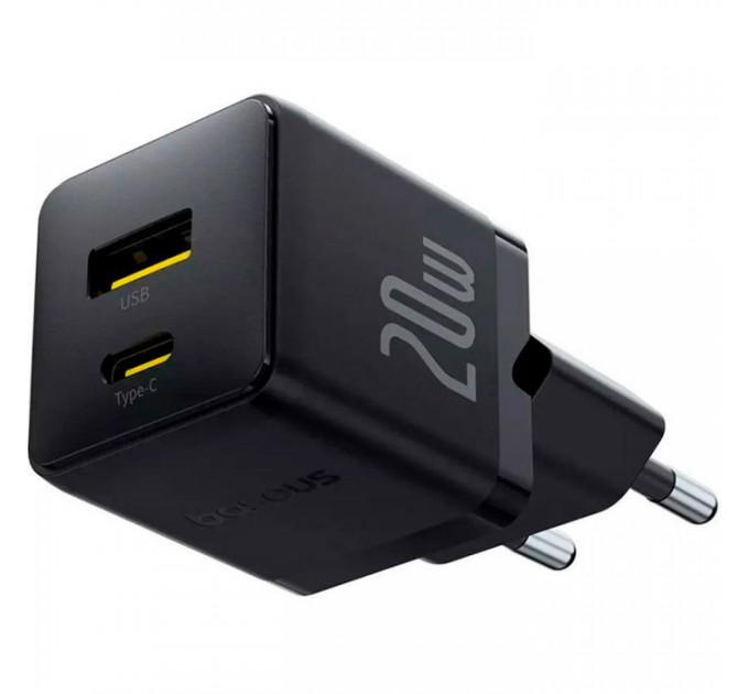 Зарядний пристрій Baseus Palm Fast Charger C+U 20W black (P10111608113-00)
