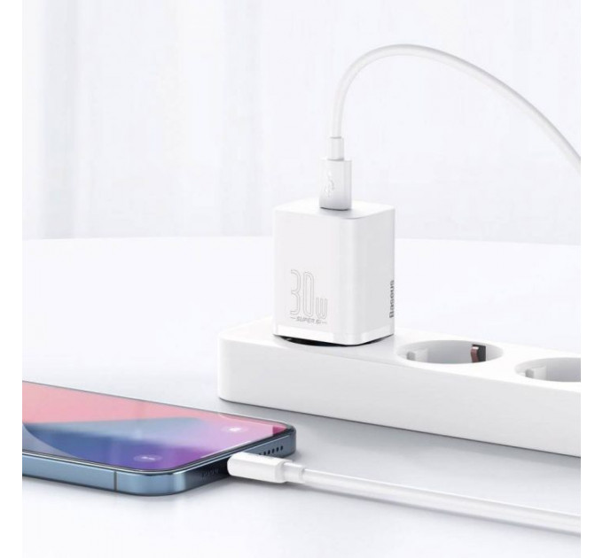 Зарядний пристрій Baseus Super Si quick charger IC 30W white (CCSUP-J02)