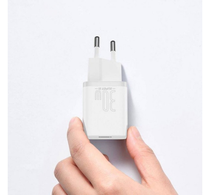 Зарядний пристрій Baseus Super Si quick charger IC 30W white (CCSUP-J02)
