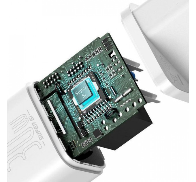 Зарядний пристрій Baseus Super Si quick charger IC 30W white (CCSUP-J02)