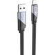 Дата кабель USB 2.0 AM to Lightning 1.2m 2.4A nylon aluminum U125 black HOCO (6942007604987)