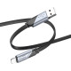 Дата кабель USB 2.0 AM to Lightning 1.2m 2.4A nylon aluminum U125 black HOCO (6942007604987)