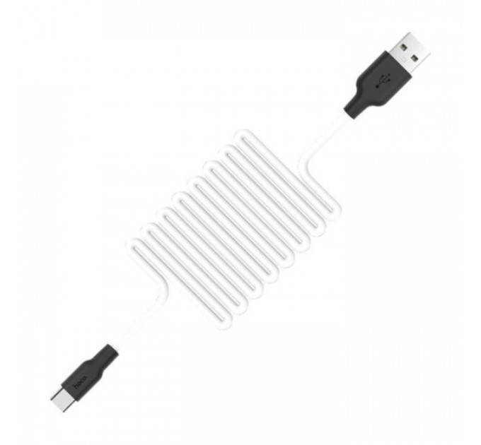 Дата кабель USB 2.0 AM to USB-C 1.0m 2A silicone X21 black+white HOCO (6957531071402)