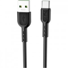 Дата кабель USB-C to USB-C 1.0m 5A Surge charging X33 black HOCO (6931474706119)
