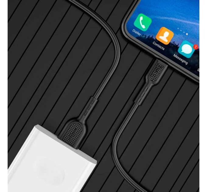Дата кабель USB-C to USB-C 1.0m 5A Surge charging X33 black HOCO (6931474706119)