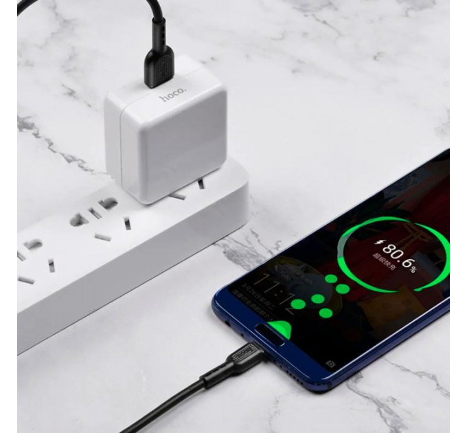 Дата кабель USB-C to USB-C 1.0m 5A Surge charging X33 black HOCO (6931474706119)