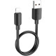 Дата кабель USB 2.0 AM to Lightning 0.25m Hyper X96 black HOCO (6942007609388)
