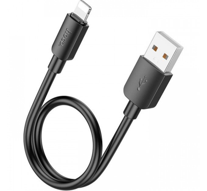 Дата кабель USB 2.0 AM to Lightning 0.25m Hyper X96 black HOCO (6942007609388)