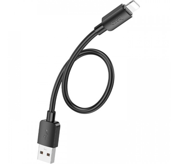 Дата кабель USB 2.0 AM to Lightning 0.25m Hyper X96 black HOCO (6942007609388)