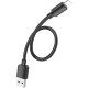 Дата кабель USB 2.0 AM to Lightning 0.25m Hyper X96 black HOCO (6942007609388)