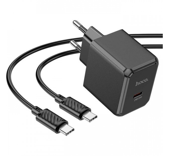 Зарядний пристрій HOCO CS13A Ocean USB-C PD20W + cable USB-C to USB-C Black (6942007603843) Зарядний пристрій HOCO CS13A Ocean USB-C PD20W + cable USB-C to USB-C Black (6942007603843)