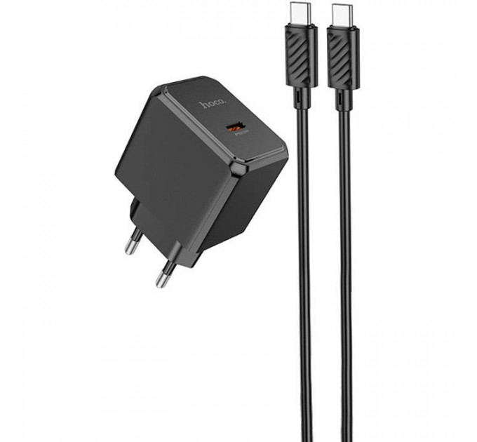 Зарядний пристрій HOCO CS13A Ocean USB-C PD20W + cable USB-C to USB-C Black (6942007603843)