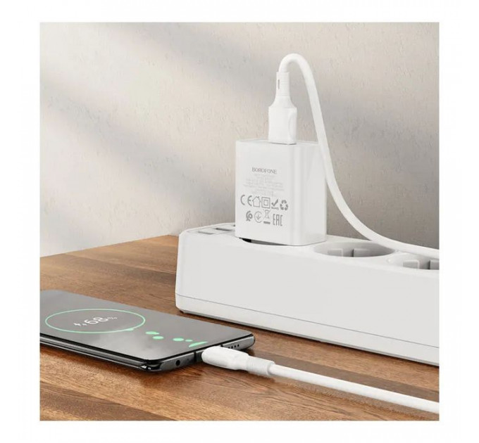 Зарядний пристрій BOROFONE BA74A Aspirer USB + cable USB to Micro 5P White (6974443388664)
