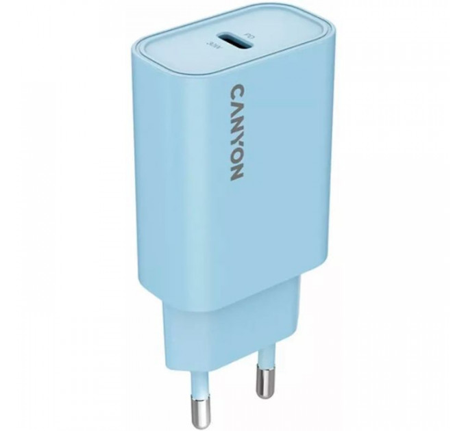 Зарядний пристрій Canyon 30CL OnCharge USB-C PD30W Light Blue (CNE-CHA30CLLBL) Зарядний пристрій Canyon 30CL OnCharge USB-C PD30W Light Blue (CNE-CHA30CLLBL)