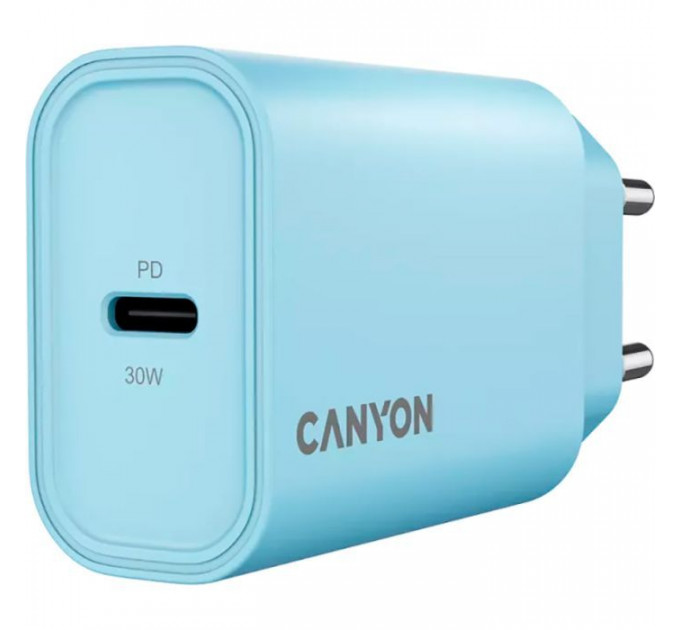Зарядний пристрій Canyon 30CL OnCharge USB-C PD30W Light Blue (CNE-CHA30CLLBL)