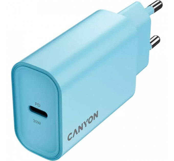 Зарядний пристрій Canyon 30CL OnCharge USB-C PD30W Light Blue (CNE-CHA30CLLBL)