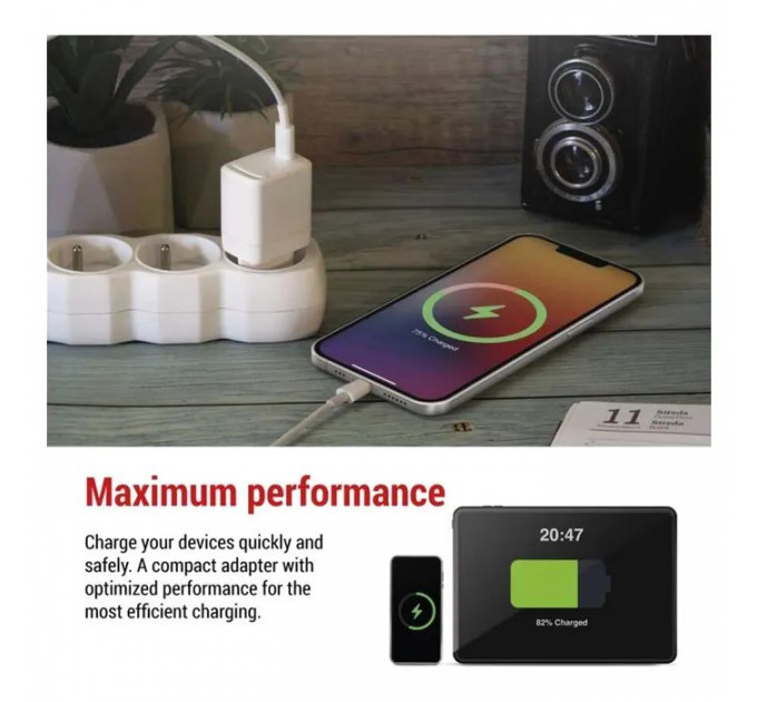 Зарядное устройство для EMOS V01G20 USB-C PD20W GaN (V01G20)