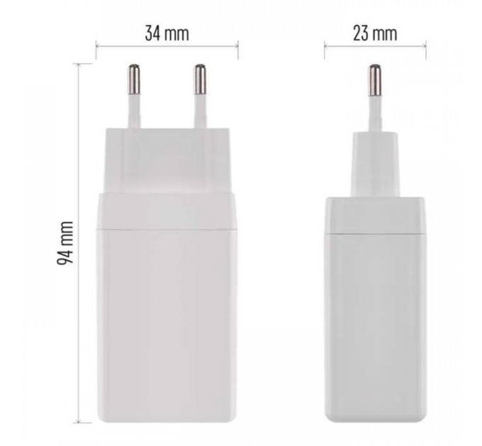 Зарядное устройство EMOS V05G65 1xUSB-A+2xUSB-C PD65W GaN (V05G65)