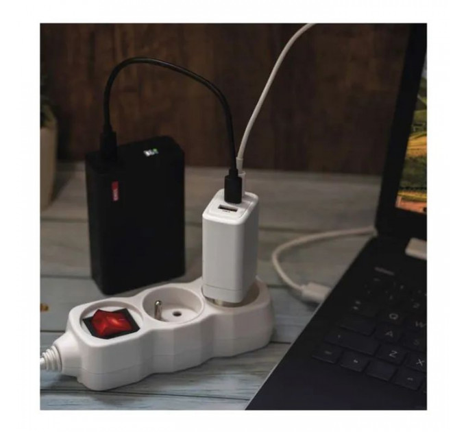 Зарядное устройство EMOS V05G65 1xUSB-A+2xUSB-C PD65W GaN (V05G65)