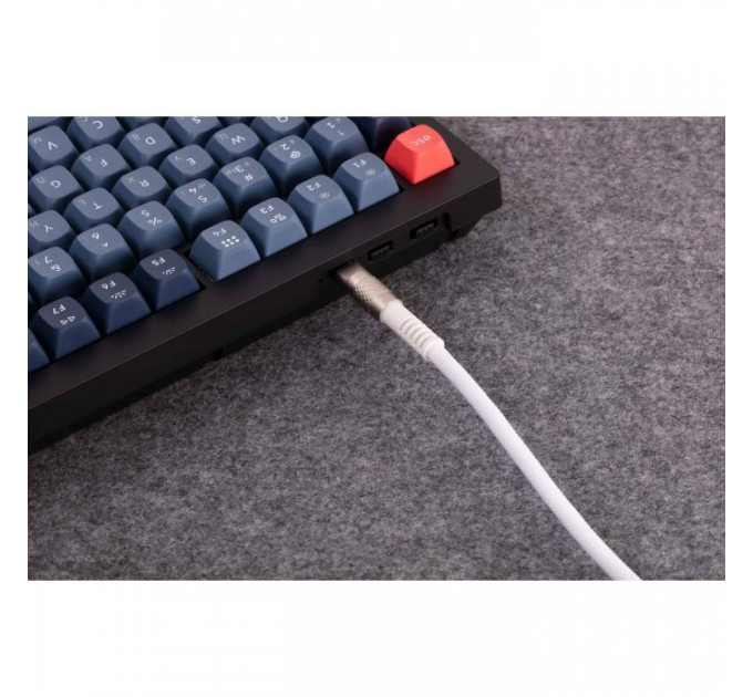 Дата кабель USB-C + USB A to USB-C 1.0m Double-Sleeved Geek white Keychron (CAB20_KEYCHRON)