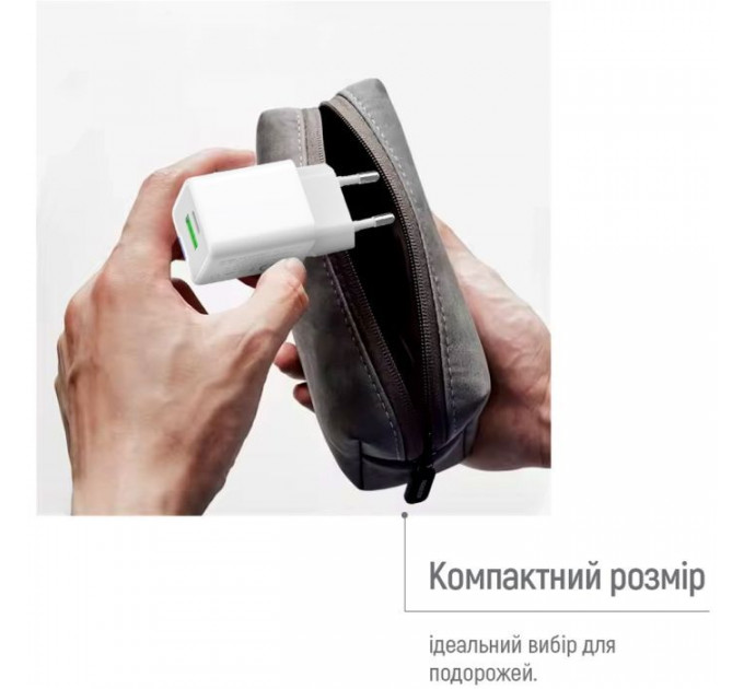Зарядний пристрій ColorWay C101E GaN Mini 45W PD PPS USB-C + USB-A QC4.0 white (CW-CHS060PD-WT)