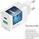 Зарядний пристрій ColorWay C101E GaN Mini 45W PD PPS USB-C + USB-A QC4.0 white (CW-CHS060PD-WT)