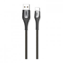 Дата кабель USB 2.0 AM to Lightning 1.0m 2A zinc alloy black XO (NB138-L-1-BK)