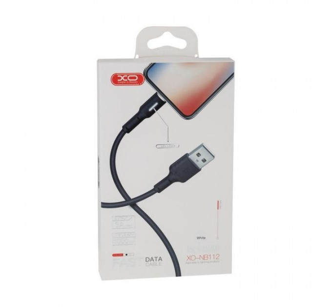 Дата кабель USB 2.0 AM to Lightning 1.0m 3A black XO (NB112-i-BK)