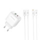 Зарядний пристрій XO 1xUSB QC3.0 + 1xUSB-C PD20W (XO-QC37)