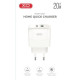 Зарядний пристрій XO 1xUSB QC3.0 + 1xUSB-C PD20W (XO-QC37)