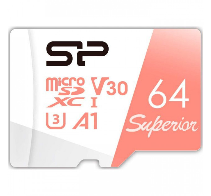 Карта пам/'яті Silicon Power 64GB microSDXC class 10 UHS-I U3 V30 A1 Superior (SP064GBSTXDV3V20SP)