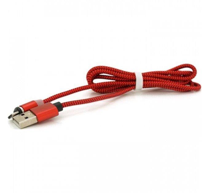 Дата кабель USB 2.0 to Micro 5P 1.0m 2A magnetic nylon red PiPo (18164)