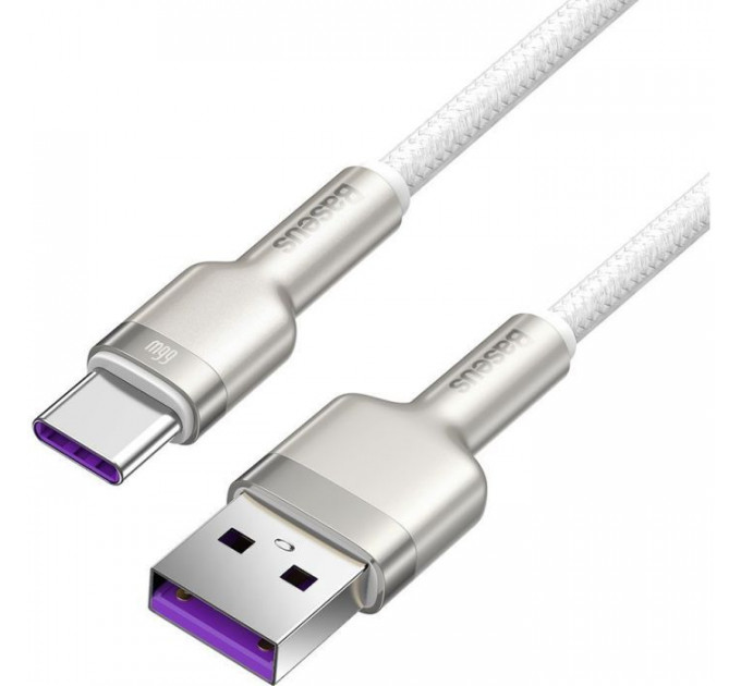 Дата кабель USB to USB-C 1.0m 6A 66W white Baseus (CAKF000102)