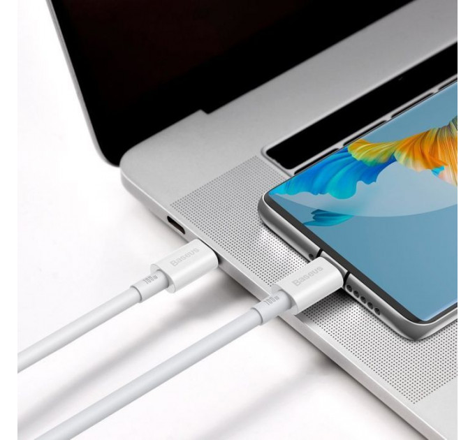 Дата кабель USB-C to USB-C 1.0m 100W white Baseus (CATYS-B02)