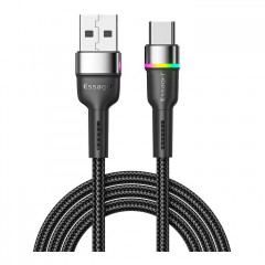 Дата кабель USB 2.0 AM to USB-C 1.0m 3A LED black Essager (EXCT-XCD01) Дата кабель USB 2.0 AM to USB-C 1.0m 3A LED black Essager (EXCT-XCD01)