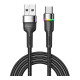 Дата кабель USB 2.0 AM to USB-C 1.0m 3A LED black Essager (EXCT-XCD01)