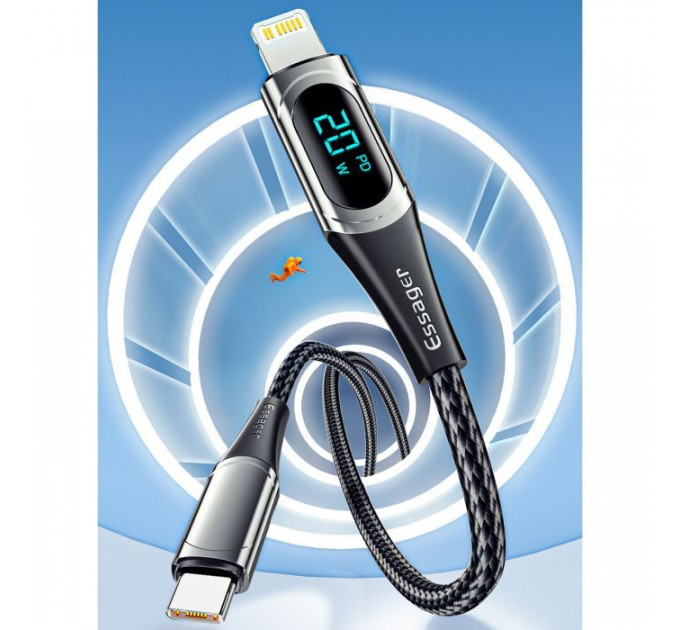 Дата кабель USB-C to Lightning 1.0m 20W Digital Display blue Essager (EXCTL-YD03)