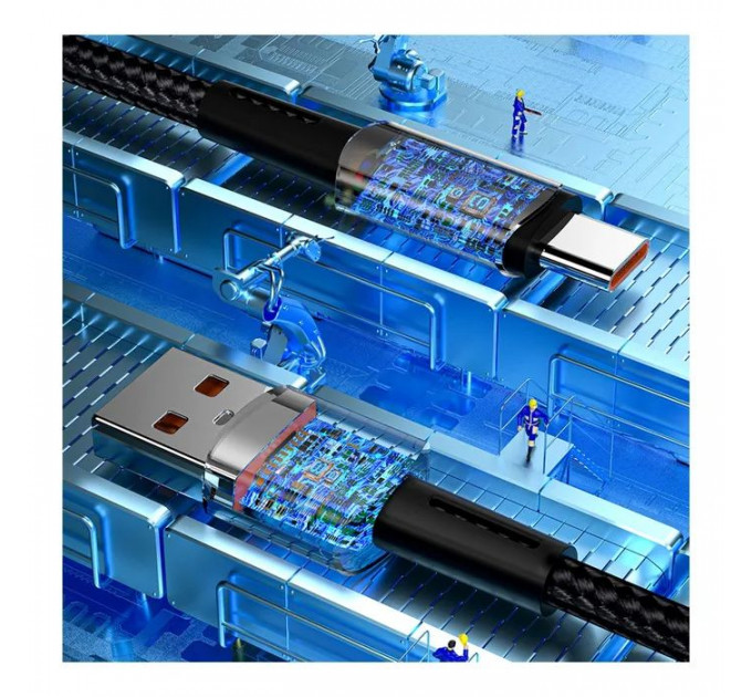 Дата кабель USB 2.0 AM to USB-C 3.0m 100W black Essager (EXC7A-CGC01-P)
