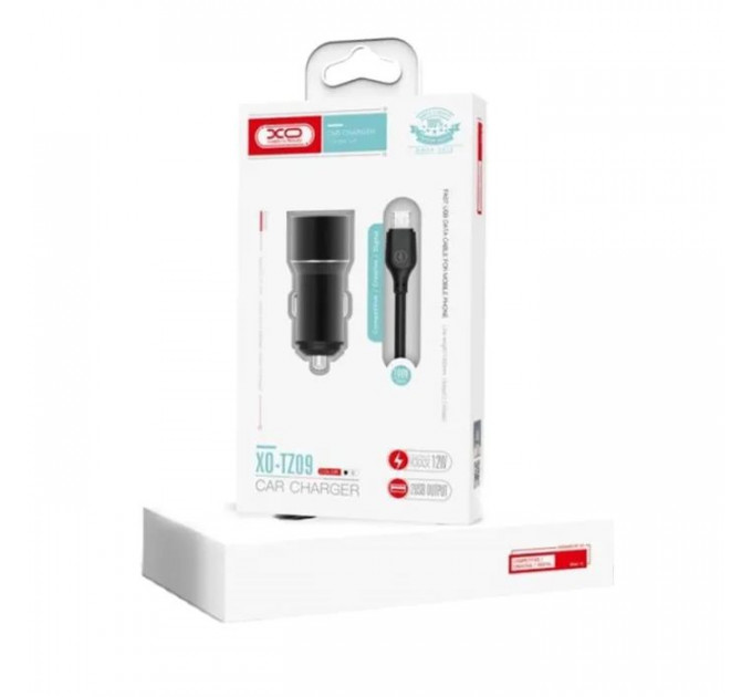 Зарядний пристрій XO 1xUSB + cable USB to Micro 5P TZ09 black (6920680873487)