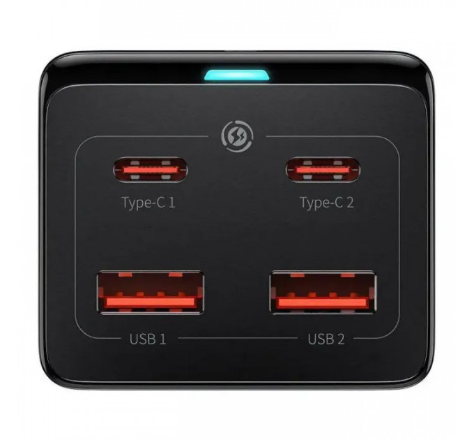 Зарядний пристрій Baseus AC + 2xUSB-C 100W + 2xUSB + cable USB-C to USB-C 100W 1.0m black (PSZM000401)