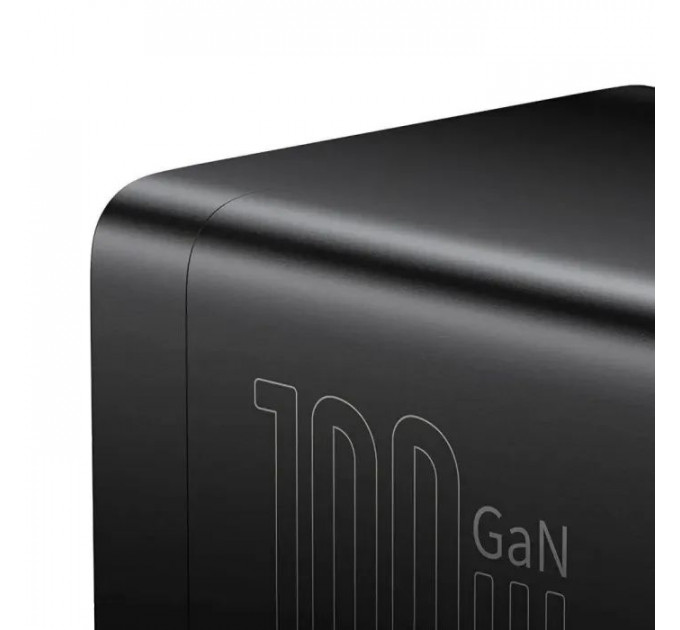 Зарядний пристрій Baseus AC + 2xUSB-C 100W + 2xUSB + cable USB-C to USB-C 100W 1.0m black (PSZM000401)