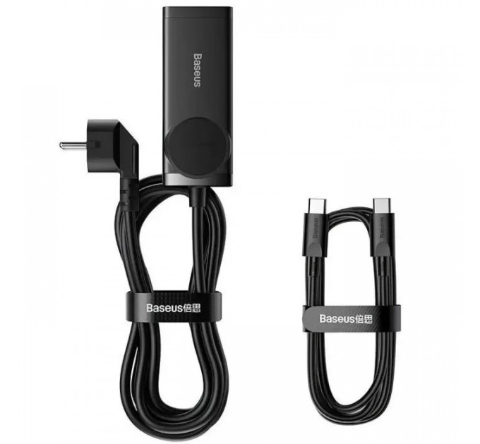 Зарядний пристрій Baseus AC + 2xUSB-C 100W + 2xUSB + cable USB-C to USB-C 100W 1.0m black (PSZM000401)