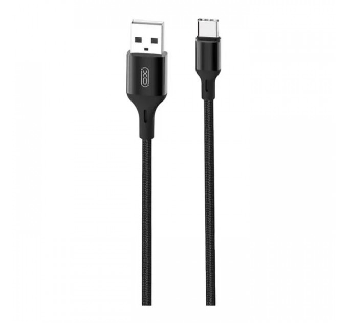 Дата кабель USB 2.0 AM to USB-C 1.0m braided NB143 black XO (6920680870684)