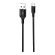 Дата кабель USB 2.0 AM to USB-C 2.0m braided NB143 black XO (6920680870844)