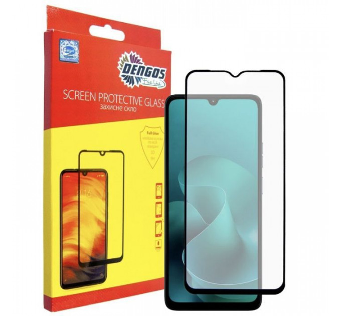 Скло захисне Dengos Full Glue Motorola G06 Black (TGFG-420)