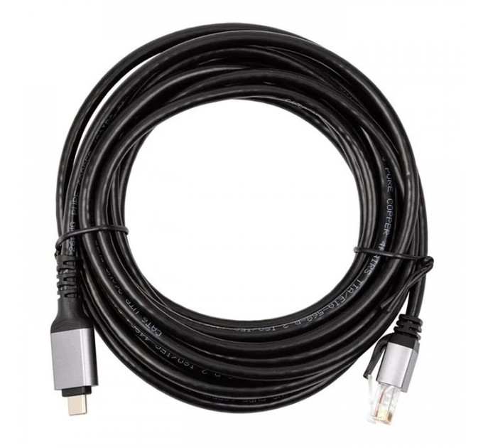 Дата кабель USB-C to RJ45 Ethernet 5.0m PowerPlant (CA914944)