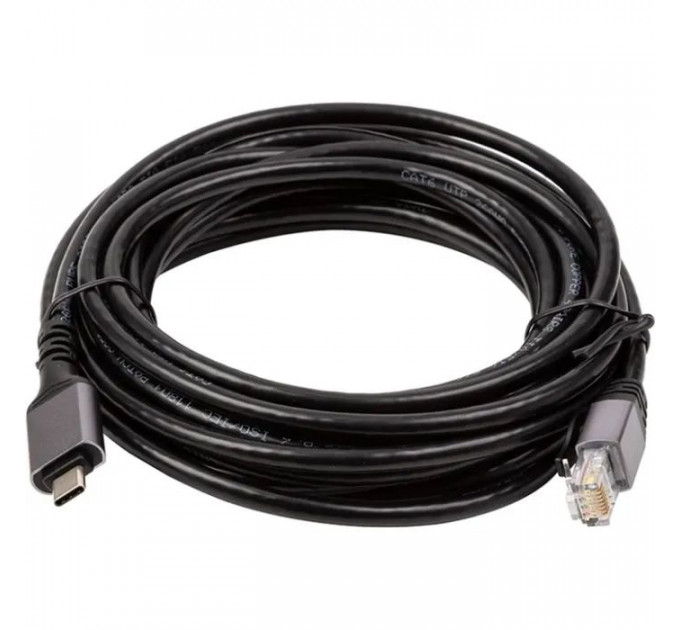 Дата кабель USB-C to RJ45 Ethernet 5.0m PowerPlant (CA914944)