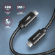 Дата кабель USB-C to USB-C 2.5m USB 2.0 PD 240W 5A black AXAGON (BUCM2-CM25AB)