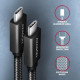 Дата кабель USB-C to USB-C 2.0m USB 3.2 Gen 2 PD 100W 5A 4K black AXAGON (BUCM32-CM20AB)